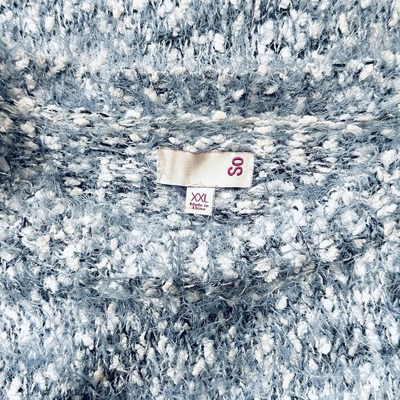 SO Womens Oversized Chunky Teddy Sweater Size XXL Super Soft Y2K Whimsigoth Blue - Picture 6 of 9